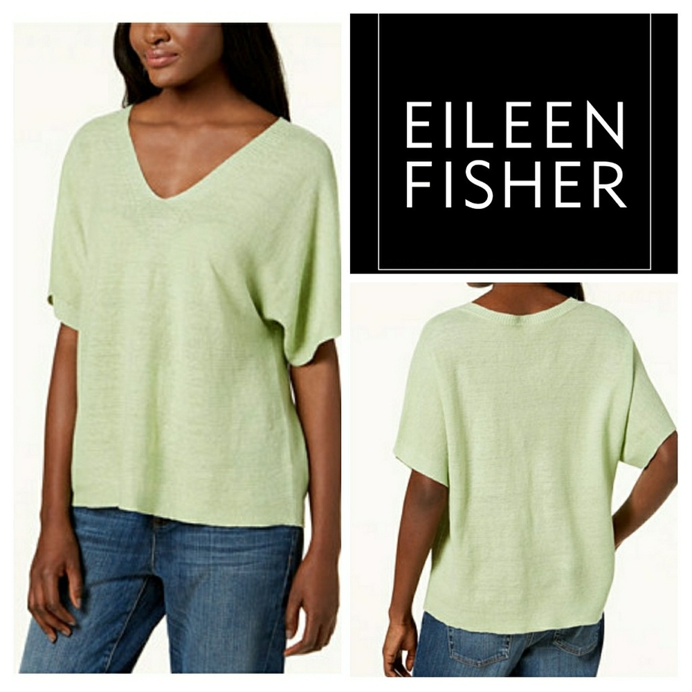 EUC Sz Petite Large Eileen Fisher V-Neck Sweater